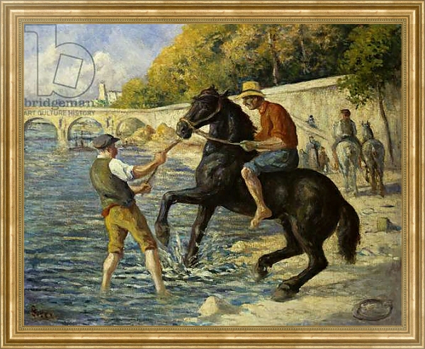 Постер Bathing Horses in the Seine, 1910 с типом исполнения На холсте в раме в багетной раме NA033.1.051