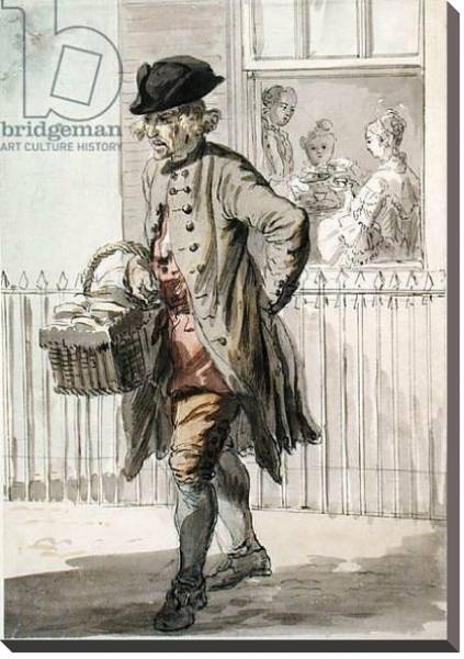 Постер London Cries: A Muffin Man, c.1759 с типом исполнения На холсте без рамы