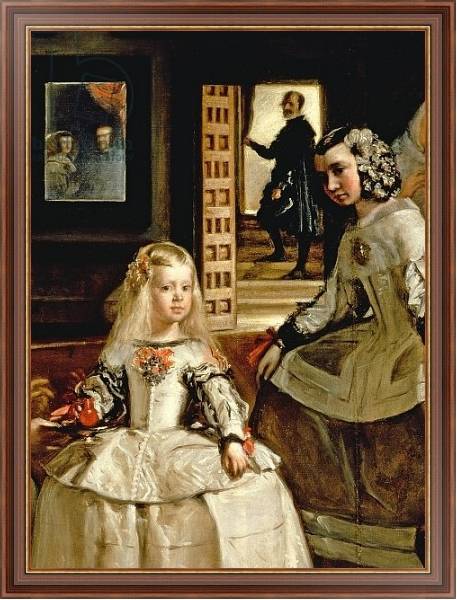 Постер Las Meninas, detail of the Infanta Margarita and her maid, 1656 с типом исполнения На холсте в раме в багетной раме 35-M719P-83