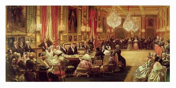 Постер Concert in the Galerie des Guise at Chateau d'Eu, 4th September 1843, 1844 с типом исполнения На холсте в раме в багетной раме 221-03