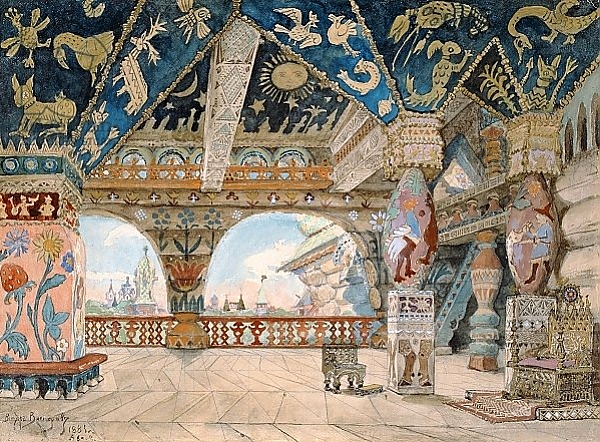 Постер Stage design for Nikolai Rimsky-Korsakov's opera 'The Snow Maiden', 1883 с типом исполнения На холсте без рамы