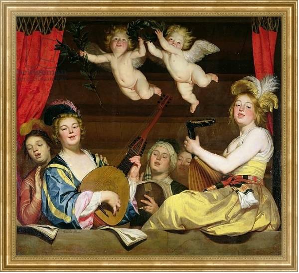 Постер The Concert, 1624 с типом исполнения На холсте в раме в багетной раме NA033.1.051