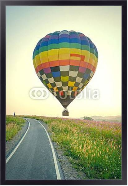 Постер Воздушный шар у дороги с типом исполнения На холсте в раме в багетной раме 221-01