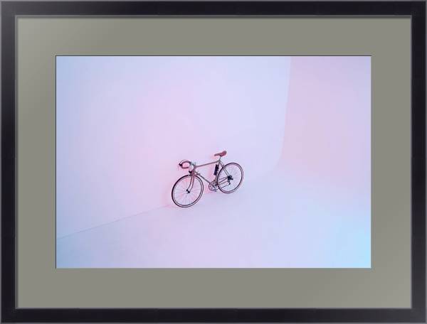 Постер Велосипед в лиловом цвете с типом исполнения Под стеклом в багетной раме 221-01