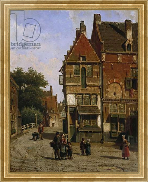 Постер A Dutch Street Scene с типом исполнения На холсте в раме в багетной раме NA033.1.051