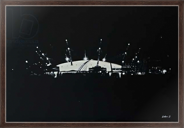 Постер O2 Arena, North Greenwich, London, Black & white, 2016 с типом исполнения На холсте в раме в багетной раме 221-02