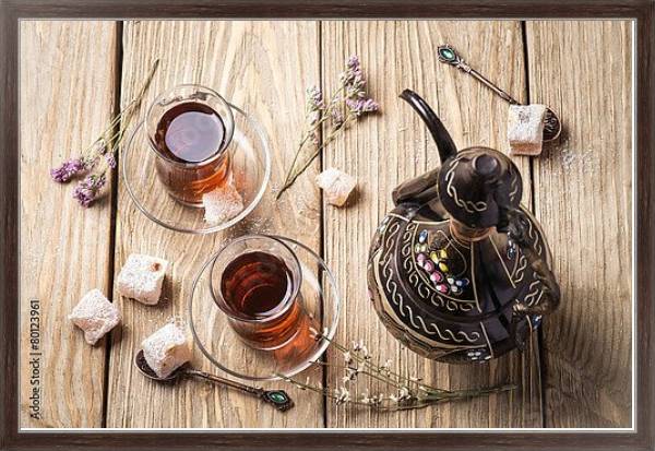 Постер Турецкий чай со сладостями с типом исполнения На холсте в раме в багетной раме 221-02