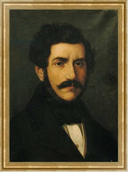 Постер Portrait of Gaetano Donizetti с типом исполнения На холсте в раме в багетной раме NA033.1.051