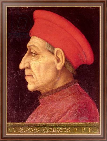 Постер Portrait of Cosimo di Giovanni de Medici с типом исполнения На холсте в раме в багетной раме 35-M719P-83