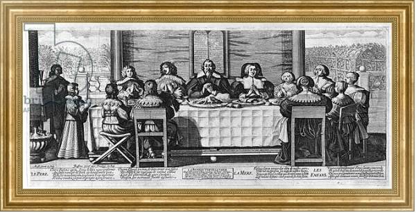 Постер A Protestant family blessing the meal с типом исполнения На холсте в раме в багетной раме NA033.1.051