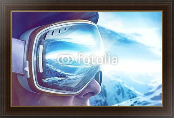 Постер Мужчина в горнолыжных очках с типом исполнения На холсте в раме в багетной раме 1.023.151