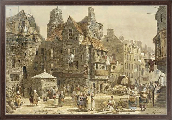 Постер John Knox's House, Edinburgh, с типом исполнения На холсте в раме в багетной раме 221-02