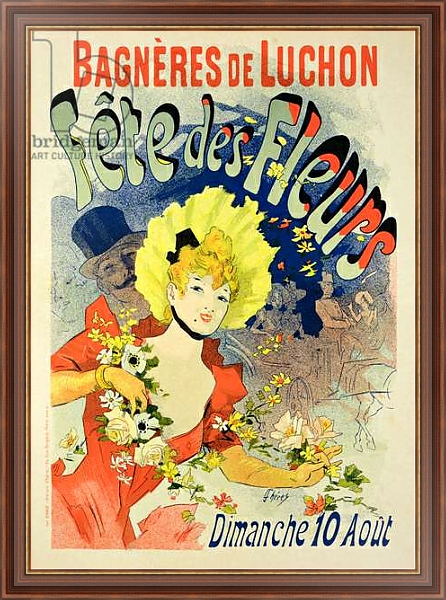 Постер Reproduction of a Poster Advertising the Flower Festival at Bagneres-de-Luchon, 1890 с типом исполнения На холсте в раме в багетной раме 35-M719P-83