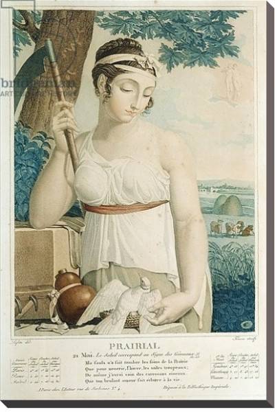 Постер Prairial, ninth month of the Republican Calendar, engraved by Tresca, c.1794 с типом исполнения На холсте без рамы