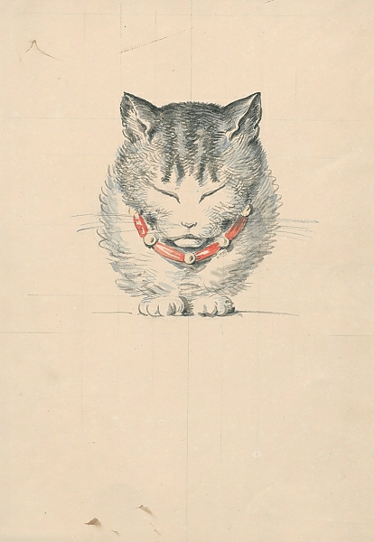 Постер Cat with collar с типом исполнения На холсте без рамы