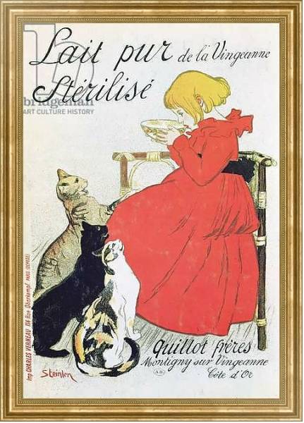 Постер Poster advertising 'Pure Sterilised Milk from La Vingeanne' с типом исполнения На холсте в раме в багетной раме NA033.1.051
