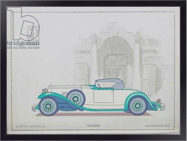 Постер DuPont Motor Cars: Roadster, 1921 с типом исполнения На холсте в раме в багетной раме 221-01