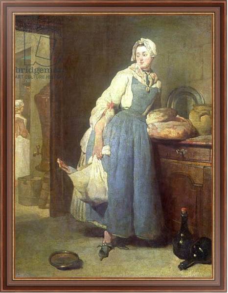 Постер The Kitchen Maid with Provisions, 1739 с типом исполнения На холсте в раме в багетной раме 35-M719P-83