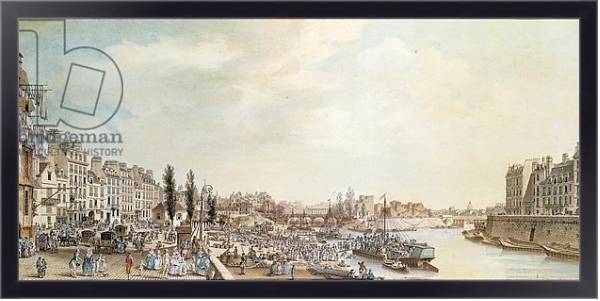 Постер View of the Port Saint-Paul, Paris, 1782 с типом исполнения На холсте в раме в багетной раме 221-01