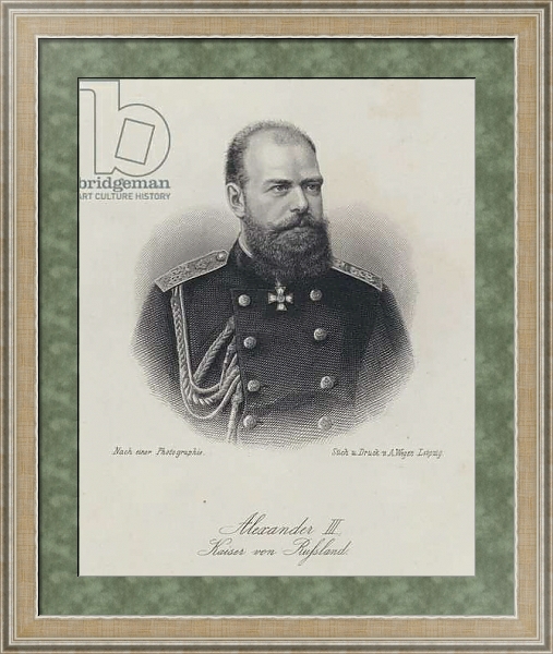 Постер Tsar Alexander III of Russia с типом исполнения Акварель в раме в багетной раме 485.M40.584
