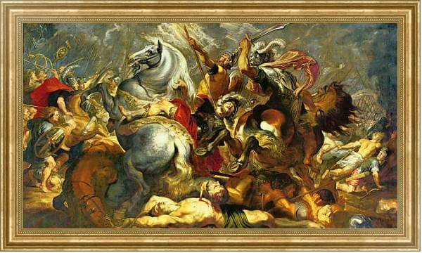 Постер Победа и смерть в битве консула Декия Муса с типом исполнения На холсте в раме в багетной раме NA033.1.051