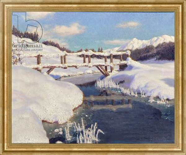Постер Sun on the Snow, Switzerland с типом исполнения На холсте в раме в багетной раме NA033.1.051