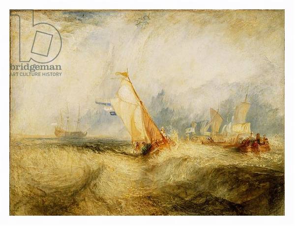 Постер Van Tromp Going About to Please His Masters - Ships a Sea Getting a Good Wetting, 1844 с типом исполнения На холсте в раме в багетной раме 221-03