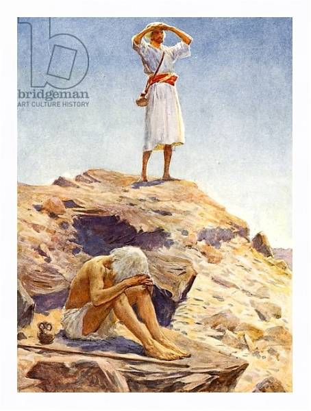 Постер Elijah and his servant watching for rain on Mount Carmel с типом исполнения На холсте в раме в багетной раме 221-03