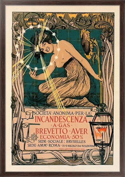 Постер Incandescence Par Le Gaz, Système Auer с типом исполнения На холсте в раме в багетной раме 221-02