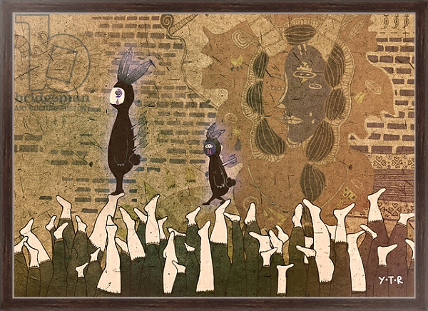 Постер Stopping the footsteps, 2012 с типом исполнения На холсте в раме в багетной раме 221-02
