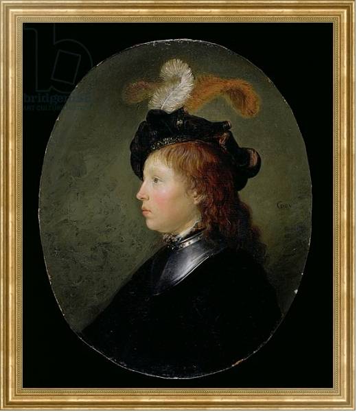 Постер Portrait of a Young Man, 1663 с типом исполнения На холсте в раме в багетной раме NA033.1.051