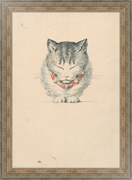 Постер Cat with collar с типом исполнения На холсте в раме в багетной раме 484.M48.310