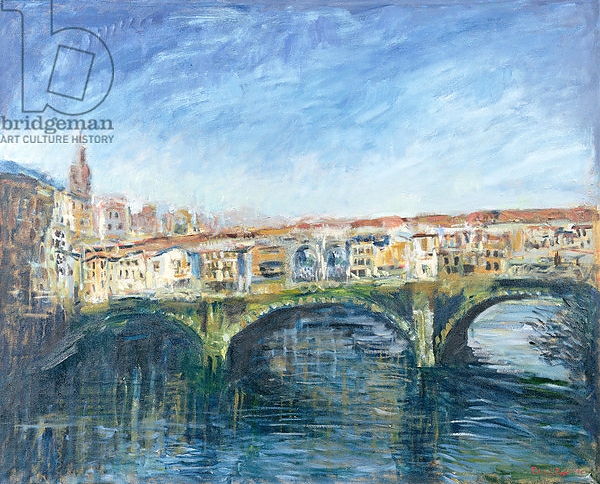 Постер The Ponte Vecchio, Florence, 1995 с типом исполнения На холсте без рамы
