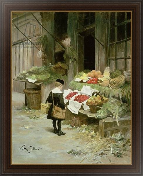 Постер Little Boy at the Market с типом исполнения На холсте в раме в багетной раме 1.023.151