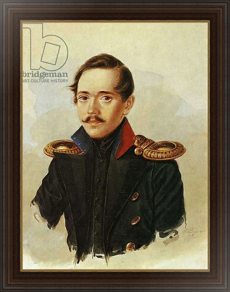 Постер Portrait of Mikhail Lermontov, c.1838 с типом исполнения На холсте в раме в багетной раме 1.023.151