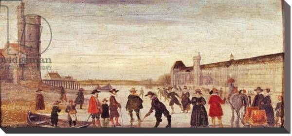 Постер Skaters on the Seine in 1608 с типом исполнения На холсте без рамы