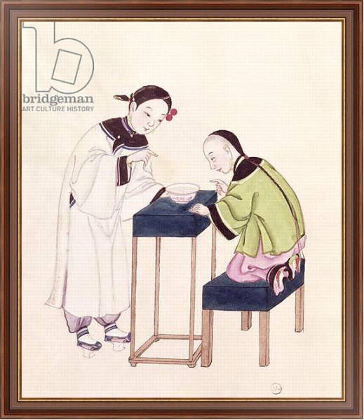 Постер A Girl Looking for Luck into a Bowl of Water с типом исполнения На холсте в раме в багетной раме 35-M719P-83