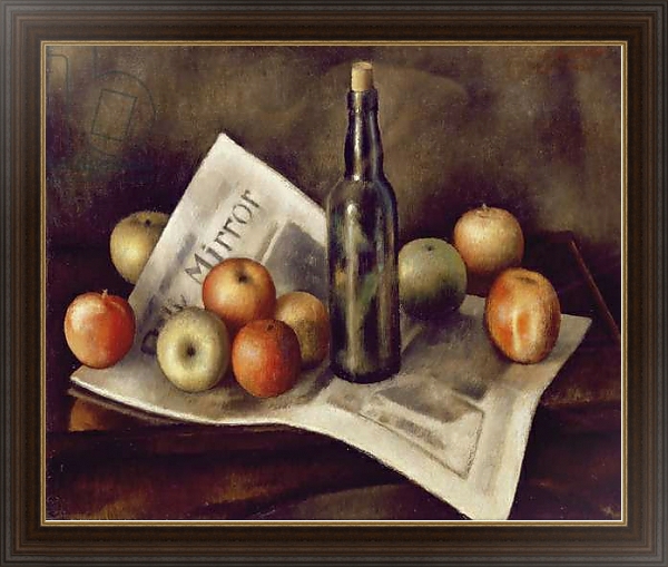 Постер Still life with apples, 1921 с типом исполнения На холсте в раме в багетной раме 1.023.151