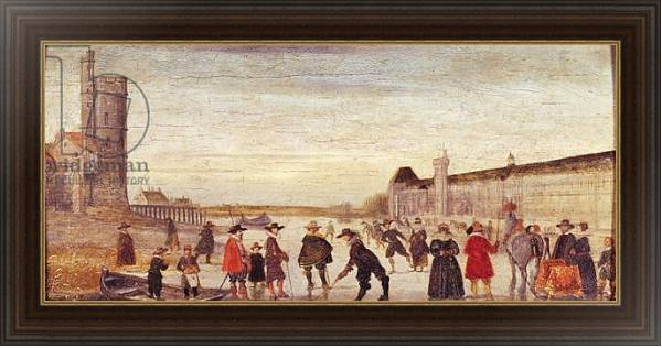 Постер Skaters on the Seine in 1608 с типом исполнения На холсте в раме в багетной раме 1.023.151