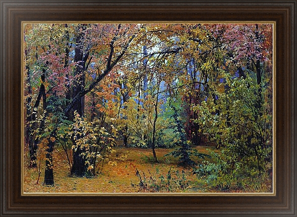 Постер Осенний лес 2 с типом исполнения На холсте в раме в багетной раме 1.023.151