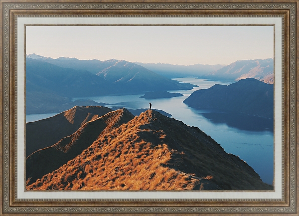Постер Ройс Пик, Новая Зеландия с типом исполнения На холсте в раме в багетной раме 595.M52.330