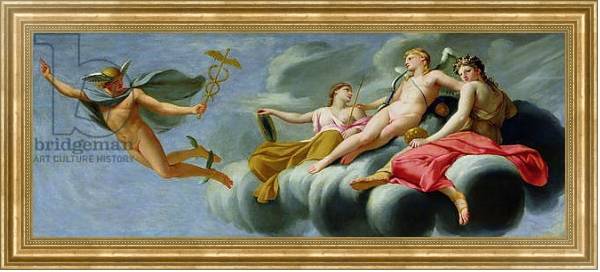 Постер Cupid orders Mercury, messenger of the Gods, to announce the Power of Love to the Universe, 1646-47 с типом исполнения На холсте в раме в багетной раме NA033.1.051