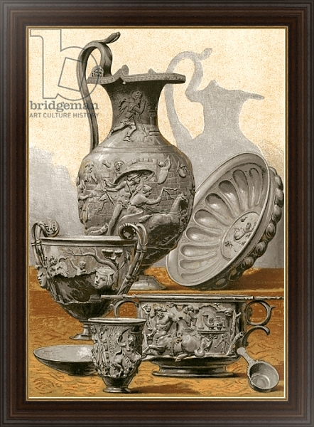 Постер Silver Vases found at Bernay с типом исполнения На холсте в раме в багетной раме 1.023.151