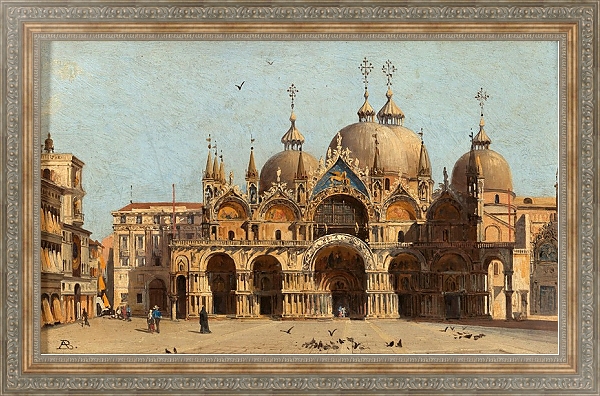Постер Venice, La facciata della Basilica S. Marco с типом исполнения На холсте в раме в багетной раме 484.M48.310