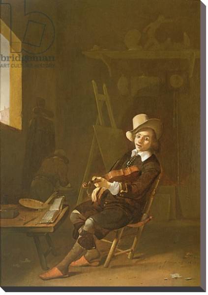 Постер Self Portrait of the Artist Playing a Violin с типом исполнения На холсте без рамы