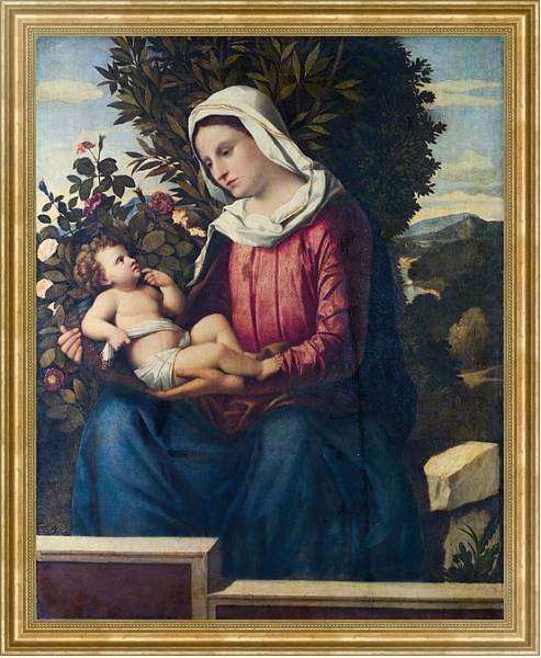 Постер Дева Мария с младенцем 6 с типом исполнения На холсте в раме в багетной раме NA033.1.051