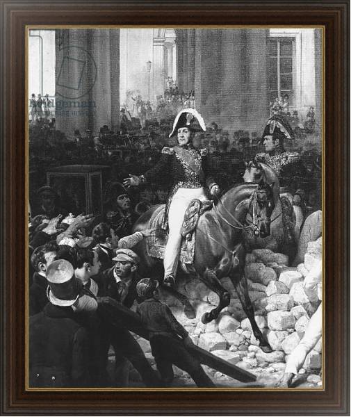 Постер The Duke of Orleans Leaves the Palais-Royal and Goes to the Hotel de Ville on 31st July 1830, 1832 2 с типом исполнения На холсте в раме в багетной раме 1.023.151