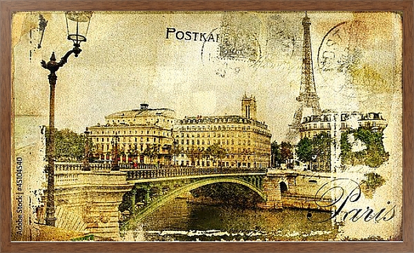 Постер Воспоминания о Париже с типом исполнения На холсте в раме в багетной раме 1727.4310