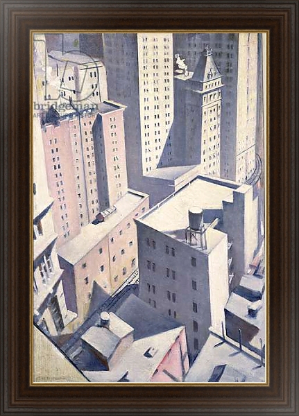 Постер Looking Down on Downtown, 1920 с типом исполнения На холсте в раме в багетной раме 1.023.151