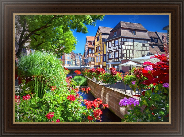 Постер Город Кольмар, Эльзас, Франция с типом исполнения На холсте в раме в багетной раме 1.023.151